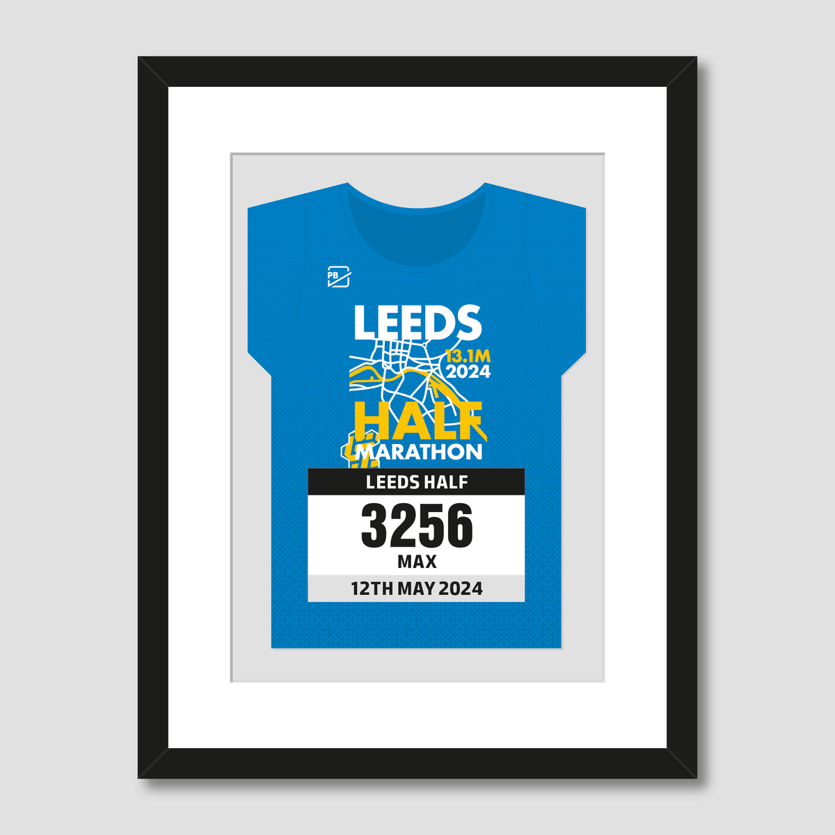 Run For All Leeds Half Marathon 2024 Personalised Race Memento