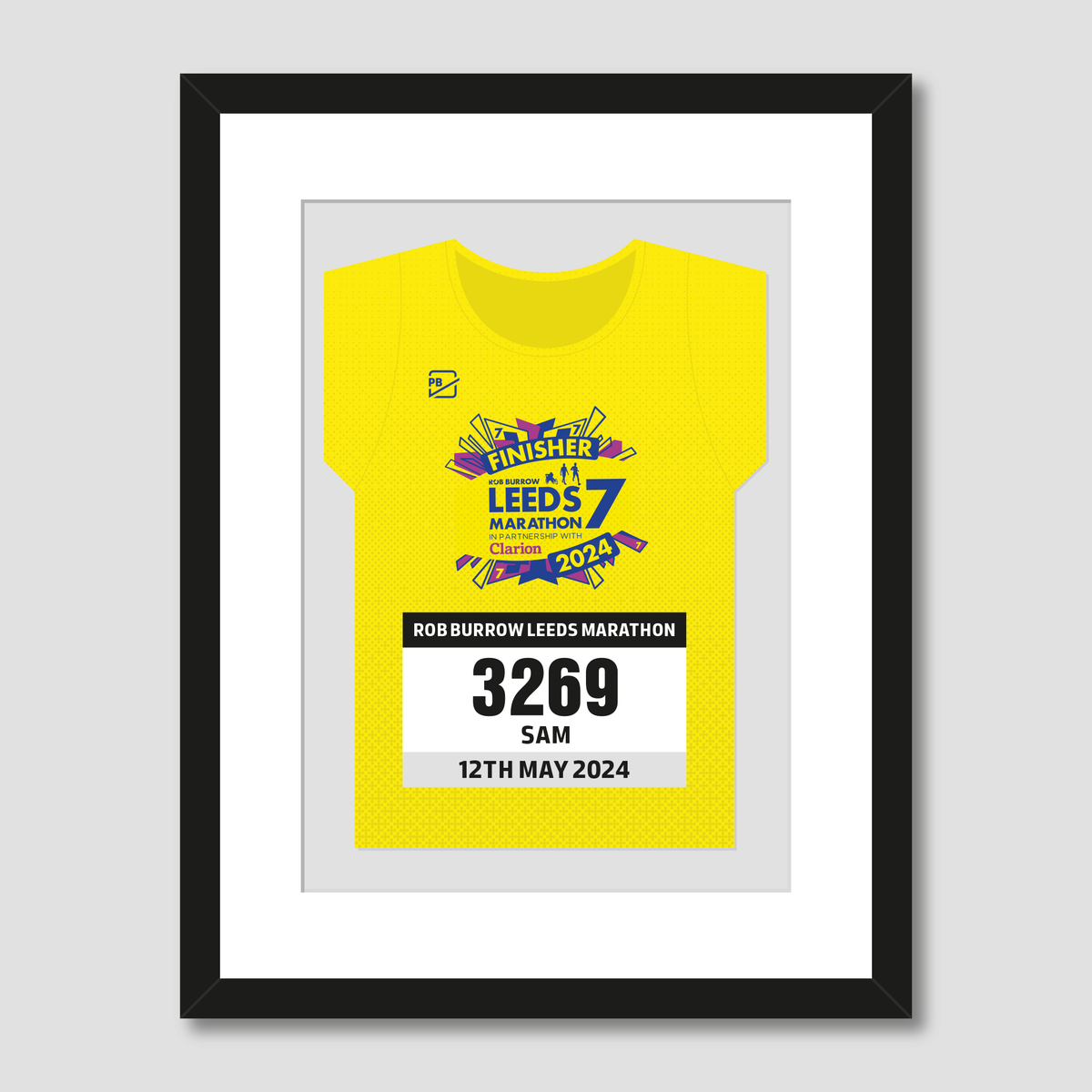 Run For All Rob Burrow Leeds Marathon 2024 Personalised Race Memento