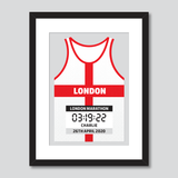 London Marathon England Flag personal best vest print