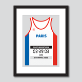 Paris Marathon French Flag personal best vest print
