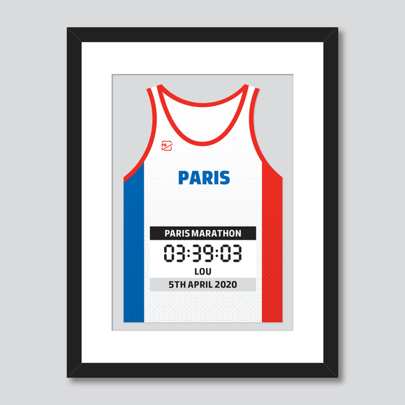Paris Marathon French Flag personal best vest print