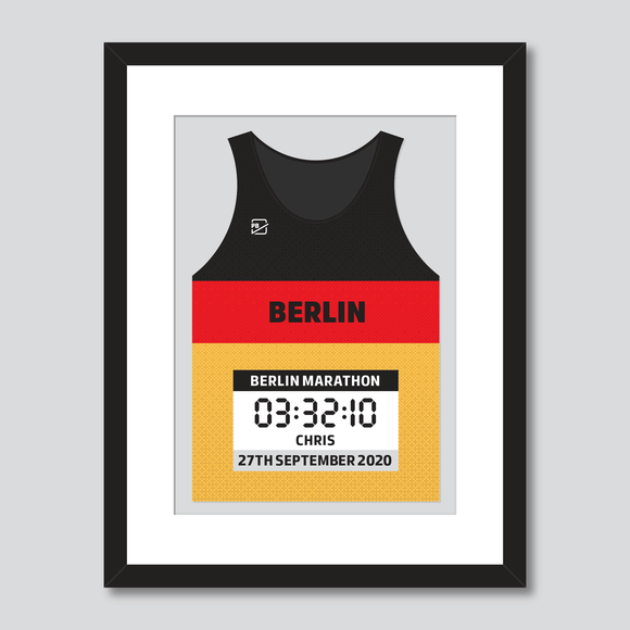 Berlin Marathon German flag personal best vest print