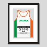 Limerick Marathon Ireland flag personal best vest print
