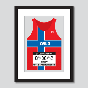 Oslo Marathon Norway flag personal best vest print