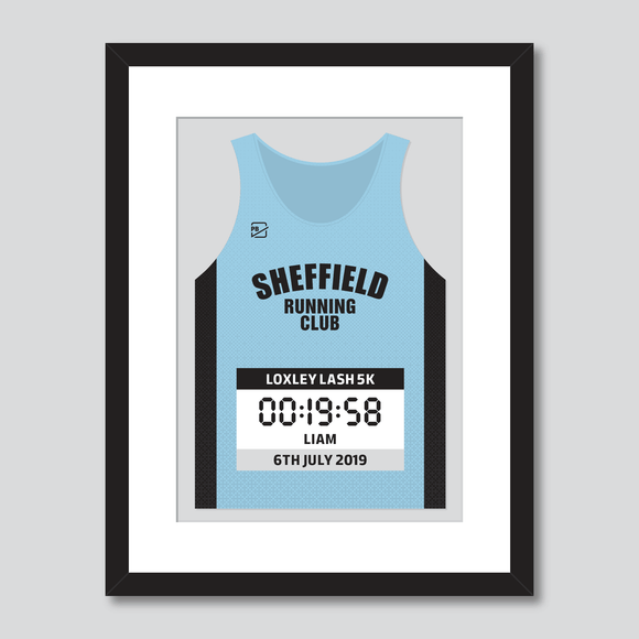 Sheffield Running Club personal best vest print