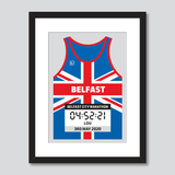 Belfast Marathon union jack personal best vest print
