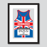 Edinburgh Marathon union jack personal best vest print