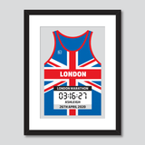 London Marathon union jack personal best vest print