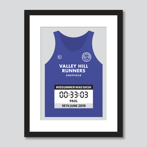 Valley Hill Runners Midsummer Mad Dash personal best vest print