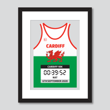 Cardiff Marathon Welsh flag personal best vest print