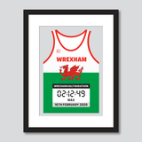 Wrexham Marathon Welsh flag personal best vest print